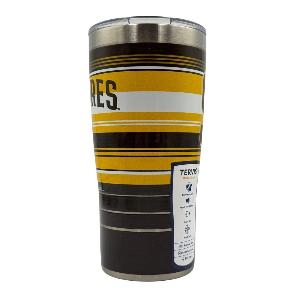 San Diego Padres Tervis Tumbler 20oz Brown Gold MLB Hype Stripes *NEW*